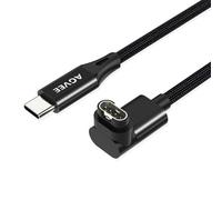 AGVEE Cargador de 6.5 pies para Garmin Watch USB C, cable de carga en forma de L para Fenix, Forerunner, Vivoactive, Instinct, Venu, Tactix, Approach, D2, Quatix, Series en ángulo recto, trenzado en