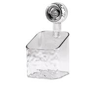 Agwuoetr 1 Estante de Almacenamiento Giratorio con Ventosa para BañO, Caja de Almacenamiento y OrganizacióN Montada en la Pared No Perforada, Transparente-Gris, S