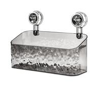 Agwuoetr 1 Estante de Almacenamiento Giratorio con Ventosa para BañO, Caja Organizadora y de Almacenamiento Montada en la Pared No Perforada, Transparente-Gris, L