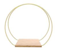 Agwuoetr 1 Juego de Centro de Mesa de Floral de Metal con Soporte de 12 Pulgadas, de Anillo Floral Dorado, Vela Colgante, Centro de Mesa Circular