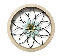 Agwuoetr 1 Pieza de Decoración de Pared Rústica Ultragruesa, de Madera, Decoración Colgante de Granja de Flores de Hierro para Exteriores, Dormitorio Azul