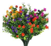 Agwuoetr 10 Paquetes de Flores Artificiales para Exteriores, Resistentes una los Rayos UV, Sin DecoloracióN, de PláStico SintéTico, Arbustos, Plantas