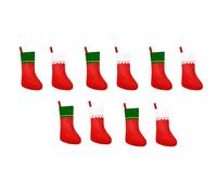 Agwuoetr 10 Piezas CalcetíN NavideñO Bolsa de Regalos una Granel DecoracióN para Chimenea CalcetíN Colgantes DecoracióN de Colgantes 14X6.3 Pulgadas Rojo