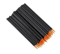 Agwuoetr 100 Brochas de Maquillaje de Belleza para Delineador de Ojos con Tapa, Brocha de Maquillaje, Brocha Desechable para Delineador de Ojos, Color Amarillo