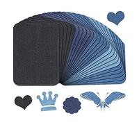 Agwuoetr 100 Piezas de Parches para Planchar, Parches de Mezclilla para Kit de Jeans, Parches para ReparacióN de Ropa, 4,3 X 3 Pulgadas/ 11 X 7,5 Cm, 5 Colores