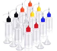 Agwuoetr 12 Aplicadoras con Punta de PrecisióN, 6 Colores, de Pegamento Exprimibles con Punta de Aguja de 30 Ml y 5 Mini Embudos