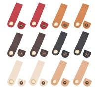 Agwuoetr 12 Botones A PresióN de PU, 6 Colores para Coser en de LengüEta de PU, Sujetadores de Hebillas A PresióN para Costura Artesanal Hechos A Mano DIY