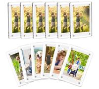 Agwuoetr 12 Piezas de ImáN AcríLico para Refrigerador, de Fotos, Soporte para Fotos, ExhibicióN de Fotos Transparente, Fotos de PelíCula, 2,36 X 3,54 Pulgadas
