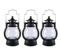 Agwuoetr 12 Piezas Mini Linterna Decorativa con Vela LED Linterna Vintage Linternas de Velas Colgantes Linterna A Pilas Negra