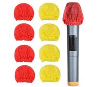 Agwuoetr 120PCS Cubierta de MicróFono Desechable Cubierta de MicróFono No Tejida Cubierta Antipolvo Cubierta de MicróFono-Rojo + Amarillo