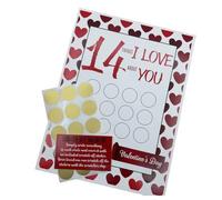 Agwuoetr 14 Things Love Things Tarjeta para Rascar del DíA de San ValentíN con Estampado RomáNtico de FelicitacióN y Amor para Amantes del Esposo y la Esposa,B