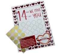 Agwuoetr 14 Things Love Things Tarjeta para Rascar del DíA de San ValentíN con Estampado RomáNtico de FelicitacióN y Amor para Amantes del Esposo y la Esposa,A