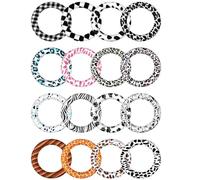 Agwuoetr 16 Piezas de Anillo Redondo de Silicona con Cuentas de 65 Mm, Bucle Redondo de Silicona con 2 Orificios para Hacer Joyas