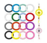 Agwuoetr 16 Piezas de Junta Tórica con Cuentas de Silicona, Anillo Redondo de Silicona de 65 mm con 2 Orificios, Dije para Collar con para Manualidades DIY