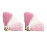 Agwuoetr 18 Piezas Pampas Grass Rosa 17.7 Pulgadas, Artificial Pampas Grass Faux Rosa Pompas Grass Decor, Grass Blush Boho Decoration(A)