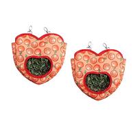 Agwuoetr 2 Bolsas Colgantes en Forma de CorazóN, Bolsa Colgante para Animales PequeñOs, Soporte para Alimentador de Conejo, Bolsa Colgante para Conejillo de Indias, B