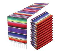 Agwuoetr 2 Caminos de Mesa Mexicanos de 14 X 108 Pulgadas para Decoraciones de Bodas de Fiestas Mexicanas, Mesa de Comedor de Picnic Al Aire Libre