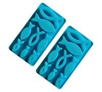Agwuoetr 2 Moldes de Silicona para Peces, 8 Moldes de Silicona para Peces de Rejilla para Chocolate, Cubitos de Hielo, Tartas, Pudines, Pasteles, Moldes de Cocina Hechos a Mano.