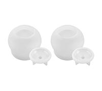 Agwuoetr 2 Moldes de Silicona para Tarros, Moldes de Resina para Tarros Redondos con Tapas, Moldes de Silicona para Resina Epoxi, Contenedor de Joyero de Almacenamiento