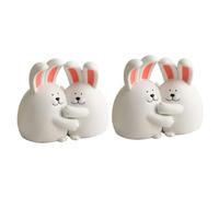 Agwuoetr 2 Pares de Sujetalibros de Conejo Hug, Soporte para Libros de Conejo, Sujetalibros Hechos a Mano, Sujetalibros, Animales