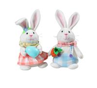Agwuoetr 2 Piezas de Adorno de Conejo Brillante de Pascua, MuñEca, Gnomo Elfo con Decoraciones de Luz LED para el Hogar, Regalos para NiñOs, Mesa