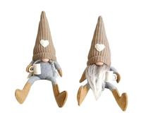 Agwuoetr 2 Piezas de DecoracióN de Barra Felpa Gnomos, Regalos de Gnomos de Tomte Suecos Hechos una Mano para la DecoracióN del Estante de Mesa de la EstacióN de Café de la Cocina del Hogar