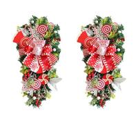 Agwuoetr 2 Piezas de NavideñA de BastóN de Caramelo para Puerta de Entrada, Decoraciones NavideñAs para Escaleras, NavideñA para DecoracióN Interior