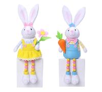 Agwuoetr 2 Piezas Decoraciones Gnomos Pascua, Gnomos Conejito Pascua Peluche, Regalos MuñEcos Peluche Gnomos Conejo para DecoracióN Fiesta con Bandeja Escalonada