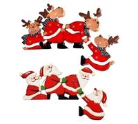 Agwuoetr 2 Piezas Decoraciones NavideñAs para Marcos de Puertas Decoraciones de Madera Papá NavidadArtesaníAs de Madera Navidad