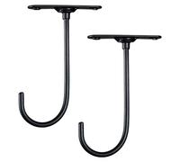 Agwuoetr 2 Uds. Estante para Llaves Giratorio de 360 Grados Debajo del Gabinete Gancho Tipo Plátano Soporte para Conservación de Frutas Metal Hierro Negro Gancho para