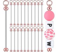 Agwuoetr 20 PCS Llaveros con Cuentas Llaveros en una Granel para Hacer Joyas Accesorios de Tira para Proyectos de Bricolaje B