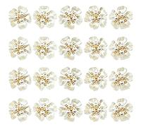 Agwuoetr 20 Piezas de Adornos de Diamantes de ImitacióN de Perlas, Botones de Flores Planas, Abalorios de Diamantes de ImitacióN para DecoracióN de Zapatos, FabricacióN de Joyas