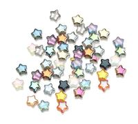 Agwuoetr 200 Cuentas de Estrella de 8 Mm, Cuentas Espaciadoras de Cristal, Cuentas Coloridas para JoyeríA, Pulsera, Manualidades, Regalos para NiñAs