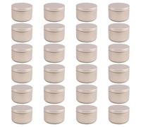 Agwuoetr 24 Piezas Etiquetas Decorativas para Tarros de Velas Latas de Almacenamiento VacíAs Candelabros de Lata para Velas Contenedores Redondos de Lata, A