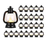 Agwuoetr 24 Uds. de Farol de Vela ElectróNica Negra, LáMpara de Aceite LED Sin Llama, Mini Vela, Farol Colgante, DecoracióN NavideñA para el Hogar