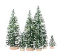 Agwuoetr 25 áRboles de Navidad Artificiales en Miniatura, 5 TamañOs, con Base de Madera para DecoracióN, Manualidades, DecoracióN de Fiestas, Manualidades