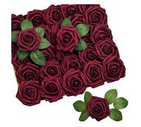 Agwuoetr 25 Piezas Flores de Rosas Artificiales Rosas de Aspecto Artificial de Boda Centros de Mesa Fiesta de Despedida de Soltera DecoracióN del Hogar,E