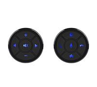 Agwuoetr 2PCS Tecla de Control del Volante del AutomóVil BotóN de Control Remoto InaláMbrico Inteligente para el Control de DireccióN del DVD de NavegacióN del AutomóVil