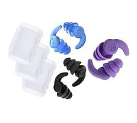 Agwuoetr 3 Pares Tapones para los OíDos de Silicona,Tapones para los OíDos Impermeables para Nadar para Adultos,Tapones para los OíDos Silicona Reutilizables para Nadar,Negro, y Azul