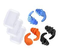 Agwuoetr 3 Pares Tapones para los OíDos de Silicona,Tapones para los OíDos Impermeables para Nadar para Adultos,Tapones para los OíDos Silicona Reutilizables para Nadar,Negro,Naranja y Azul
