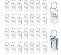Agwuoetr 30 Piezas de Llaveros de Metal Grabables en para Estampado de Metal para Grabar Etiquetas de en de Acero Inoxidable con Orificio