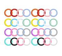 Agwuoetr 32 Anillos Redondos de Silicona con Cuentas de 65 Mm, Bucle de Silicona Redondo con 2 Orificios para DIY, Collar, Pulsera, FabricacióN de Joyas