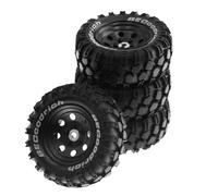 Agwuoetr 4 NeumáTicos de Goma con Llanta de Metal de 1,9 Pulgadas para 1/10 RC Crawler TRX4 SCX10 D90 4103 90046 FR4 FMS NT4-Negro