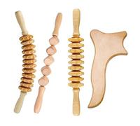 Agwuoetr 4 Piezas/Juego de Herramientas de Masaje de Terapia de Madera para Dar Forma Al Cuerpo, Masajeador de Drenaje LinfáTico Fascia, Terapia de Rodillos Corporales