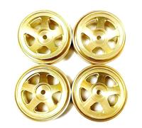 Agwuoetr 4 Piezas LatóN 1.0 Beadlock Llanta Rueda Contrapeso del Cubo de la Rueda para Axial SCX24 1/24 RC Crawler Car Actualizaciones Piezas, Amarillo