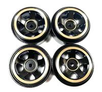 Agwuoetr 4 Piezas LatóN 1.0 Beadlock Llanta Rueda Hub Contrapeso para Axial SCX24 1/24 RC Crawler Car Actualizaciones Piezas,Negro