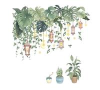 Agwuoetr 4 Piezas Pegatinas de Pared Estilo RamadáN Hojas Removibles Bonsai CalcomaníAs de PVC Etiqueta Autoadhesiva DecoracióN