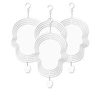 Agwuoetr 4 Piezas Sublimation Wind Spinner Blanks, Skull Shape 3D Aluminio Wind Powered Escultura para Patios y Jardines