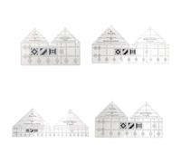 Agwuoetr 4 Reglas para Acolchar, Plantillas de Acolchado de Regla de Costura AcríLica con Forma, Regla de Costura para Manualidades de Bricolaje de 6 una 18 Pulgadas - 90 °
