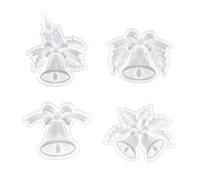 Agwuoetr 4 Unids/Set DIY Adorno de Campana de Navidad Moldes de Silicona de Resina Moldes de FundicióN Hechos A Mano DecoracióN del Hogar ArtesaníAs